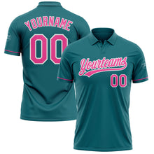 Charger l&#39;image dans la galerie, Custom Teal Pink-White Performance Vapor Golf Polo Shirt
