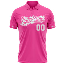 Laden Sie das Bild in den Galerie-Viewer, Custom Pink White Performance Vapor Golf Polo Shirt
