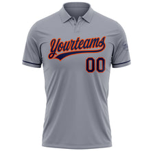 Load image into Gallery viewer, Custom Gray Navy-Orange Performance Vapor Golf Polo Shirt
