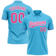 Charger l&#39;image dans la galerie, Custom Sky Blue Pink-White Performance Vapor Golf Polo Shirt
