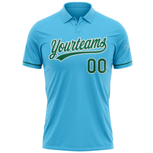 Charger l&#39;image dans la galerie, Custom Sky Blue Kelly Green-White Performance Vapor Golf Polo Shirt
