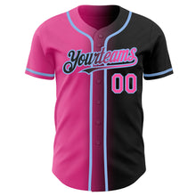 Laden Sie das Bild in den Galerie-Viewer, Custom Black Pink-Light Blue Authentic Gradient Fashion Baseball Jersey
