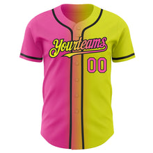 Laden Sie das Bild in den Galerie-Viewer, Custom Neon Yellow Pink-Black Authentic Gradient Fashion Baseball Jersey
