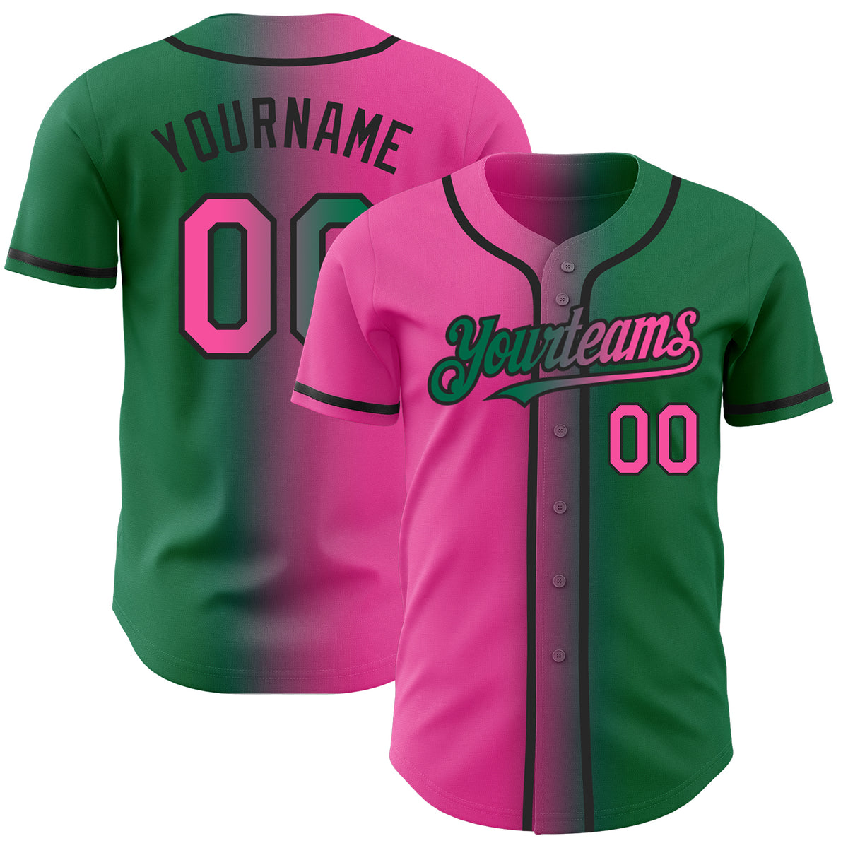 Cheap Custom Red Kelly Green-Black Authentic Gradient Fashion Baseball  Jersey Free Shipping – CustomJerseysPro