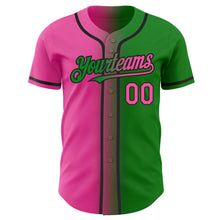 Загрузить изображение в средство просмотра галереи, Custom Grass Green Pink-Black Authentic Gradient Fashion Baseball Jersey
