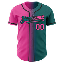 Load image into Gallery viewer, Custom Teal Pink-Black Authentic Gradient Fashion Baseball Jersey
