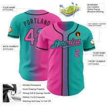 Laden Sie das Bild in den Galerie-Viewer, Custom Aqua Pink-Black Authentic Gradient Fashion Baseball Jersey
