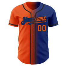 Загрузить изображение в средство просмотра галереи, Custom Royal Orange-Black Authentic Gradient Fashion Baseball Jersey
