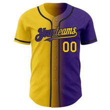 Загрузить изображение в средство просмотра галереи, Custom Purple Yellow-Black Authentic Gradient Fashion Baseball Jersey
