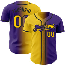 Загрузить изображение в средство просмотра галереи, Custom Purple Yellow-Black Authentic Gradient Fashion Baseball Jersey
