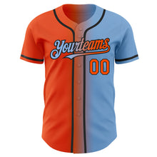 Загрузить изображение в средство просмотра галереи, Custom Light Blue Orange-Black Authentic Gradient Fashion Baseball Jersey
