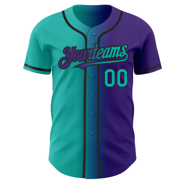 Custom White Black-Aqua Baseball Jersey