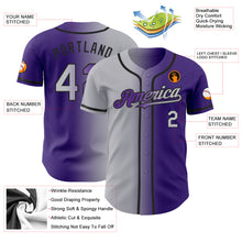 Загрузить изображение в средство просмотра галереи, Custom Purple Gray-Black Authentic Gradient Fashion Baseball Jersey
