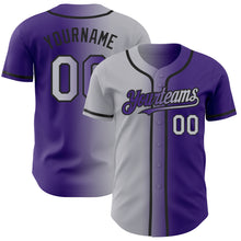 Загрузить изображение в средство просмотра галереи, Custom Purple Gray-Black Authentic Gradient Fashion Baseball Jersey
