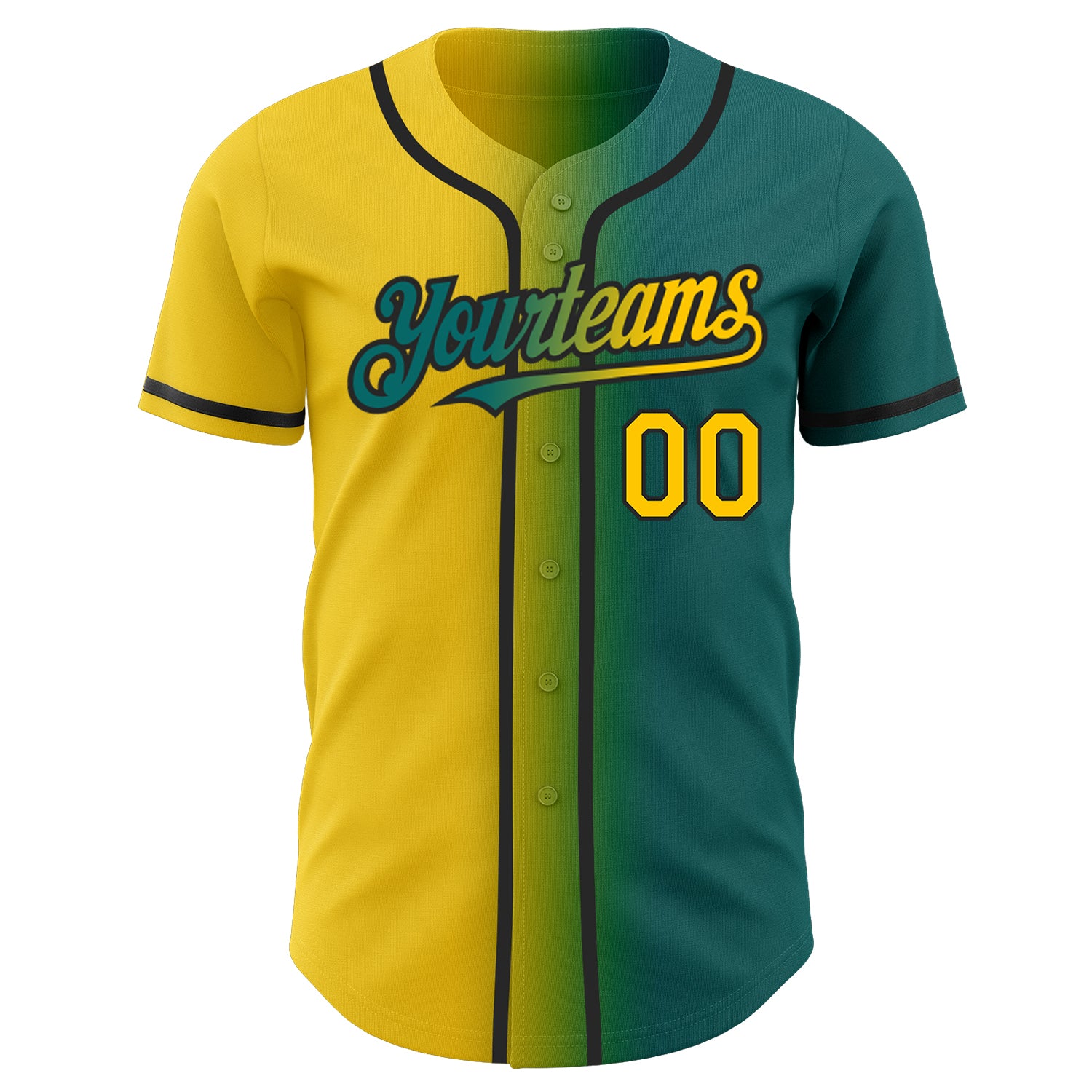 Cheap Custom Teal Yellow-Black Authentic Gradient Fashion Baseball  JerseyLight Free Shipping – CustomJerseysPro