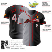 Загрузить изображение в средство просмотра галереи, Custom Black Gray-Red Authentic Gradient Fashion Baseball Jersey
