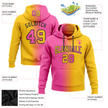 Load image into Gallery viewer, Custom Stitched Yellow Pink-Black Gradient Fashion Sports Pullover Sweatshirt Hoodie
