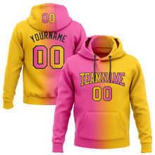 Load image into Gallery viewer, Custom Stitched Yellow Pink-Black Gradient Fashion Sports Pullover Sweatshirt Hoodie
