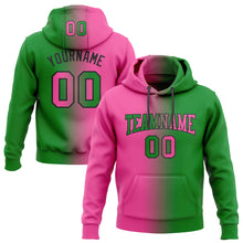 Load image into Gallery viewer, Custom Stitched Grass Green Pink-Black Gradient Fashion Sports Pullover Sweatshirt Hoodie
