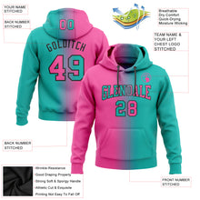 Laden Sie das Bild in den Galerie-Viewer, Custom Stitched Aqua Pink-Black Gradient Fashion Sports Pullover Sweatshirt Hoodie
