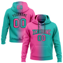 Laden Sie das Bild in den Galerie-Viewer, Custom Stitched Aqua Pink-Black Gradient Fashion Sports Pullover Sweatshirt Hoodie
