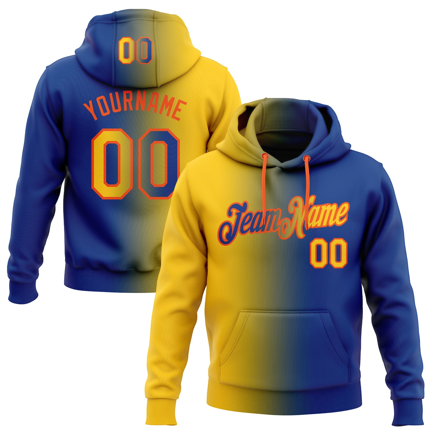 Custom yellow fashion hoodie