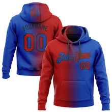 Charger l&#39;image dans la galerie, Custom Stitched Thunder Blue Red-Black Gradient Fashion Sports Pullover Sweatshirt Hoodie
