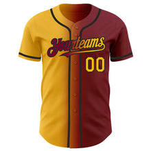 Загрузить изображение в средство просмотра галереи, Custom Maroon Gold-Black Authentic Gradient Fashion Baseball Jersey
