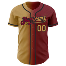 Загрузить изображение в средство просмотра галереи, Custom Maroon Old Gold-Black Authentic Gradient Fashion Baseball Jersey
