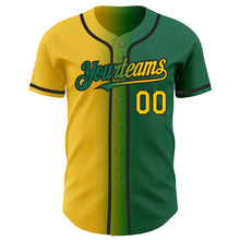 Загрузить изображение в средство просмотра галереи, Custom Kelly Green Yellow-Black Authentic Gradient Fashion Baseball Jersey
