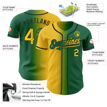 Загрузить изображение в средство просмотра галереи, Custom Kelly Green Yellow-Black Authentic Gradient Fashion Baseball Jersey
