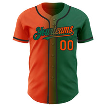 Загрузить изображение в средство просмотра галереи, Custom Kelly Green Orange-Black Authentic Gradient Fashion Baseball Jersey
