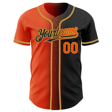 Загрузить изображение в средство просмотра галереи, Custom Black Orange-Old Gold Authentic Gradient Fashion Baseball Jersey
