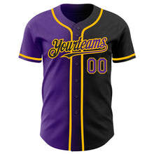 Загрузить изображение в средство просмотра галереи, Custom Black Purple-Gold Authentic Gradient Fashion Baseball Jersey
