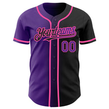 Загрузить изображение в средство просмотра галереи, Custom Black Purple-Pink Authentic Gradient Fashion Baseball Jersey
