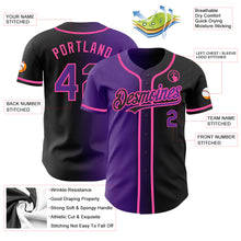 Загрузить изображение в средство просмотра галереи, Custom Black Purple-Pink Authentic Gradient Fashion Baseball Jersey
