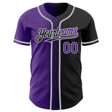 Загрузить изображение в средство просмотра галереи, Custom Black Purple-Gray Authentic Gradient Fashion Baseball Jersey
