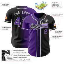 Загрузить изображение в средство просмотра галереи, Custom Black Purple-Gray Authentic Gradient Fashion Baseball Jersey
