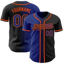 Загрузить изображение в средство просмотра галереи, Custom Black Royal-Orange Authentic Gradient Fashion Baseball Jersey
