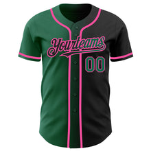 Загрузить изображение в средство просмотра галереи, Custom Black Kelly Green-Pink Authentic Gradient Fashion Baseball Jersey
