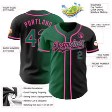 Загрузить изображение в средство просмотра галереи, Custom Black Kelly Green-Pink Authentic Gradient Fashion Baseball Jersey
