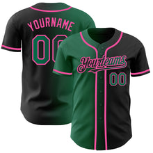 Загрузить изображение в средство просмотра галереи, Custom Black Kelly Green-Pink Authentic Gradient Fashion Baseball Jersey
