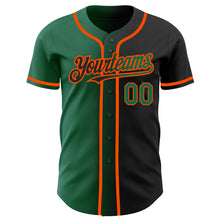 Загрузить изображение в средство просмотра галереи, Custom Black Kelly Green-Orange Authentic Gradient Fashion Baseball Jersey
