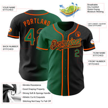 Загрузить изображение в средство просмотра галереи, Custom Black Kelly Green-Orange Authentic Gradient Fashion Baseball Jersey
