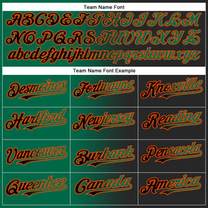 Custom Black Kelly Green-Orange Authentic Gradient Fashion Baseball Jersey