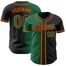 Загрузить изображение в средство просмотра галереи, Custom Black Kelly Green-Orange Authentic Gradient Fashion Baseball Jersey
