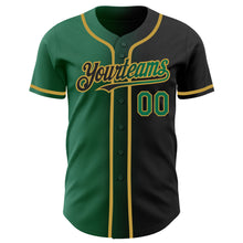 Загрузить изображение в средство просмотра галереи, Custom Black Kelly Green-Old Gold Authentic Gradient Fashion Baseball Jersey
