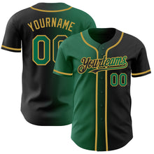 Загрузить изображение в средство просмотра галереи, Custom Black Kelly Green-Old Gold Authentic Gradient Fashion Baseball Jersey
