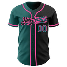 Загрузить изображение в средство просмотра галереи, Custom Black Teal-Pink Authentic Gradient Fashion Baseball Jersey
