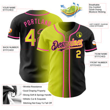 Загрузить изображение в средство просмотра галереи, Custom Black Neon Yellow-Pink Authentic Gradient Fashion Baseball Jersey
